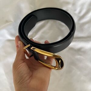 Madewell Black Belt with Gold Buckle 40 inch long fits to L/XL size
